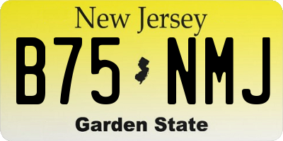 NJ license plate B75NMJ