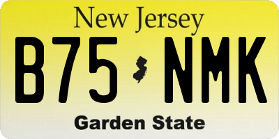 NJ license plate B75NMK