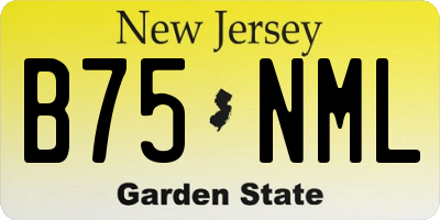 NJ license plate B75NML