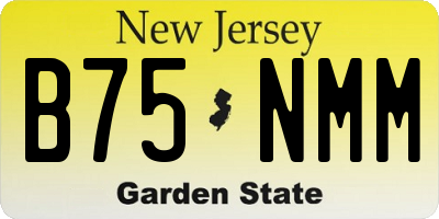 NJ license plate B75NMM