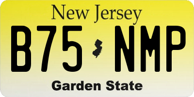 NJ license plate B75NMP