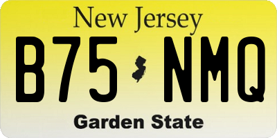 NJ license plate B75NMQ
