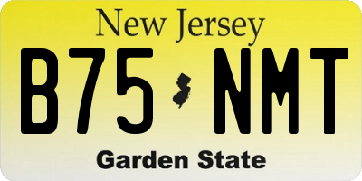 NJ license plate B75NMT