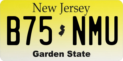 NJ license plate B75NMU