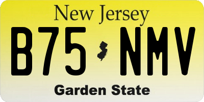 NJ license plate B75NMV