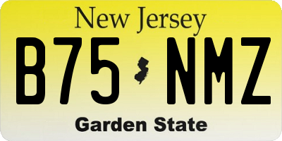 NJ license plate B75NMZ