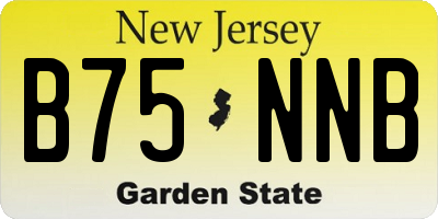 NJ license plate B75NNB