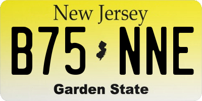 NJ license plate B75NNE