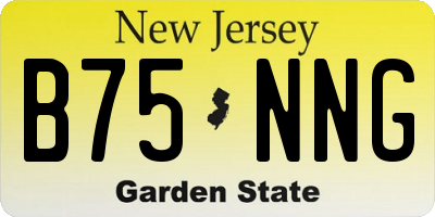 NJ license plate B75NNG