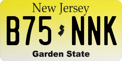 NJ license plate B75NNK