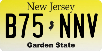 NJ license plate B75NNV