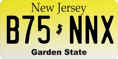 NJ license plate B75NNX