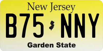 NJ license plate B75NNY