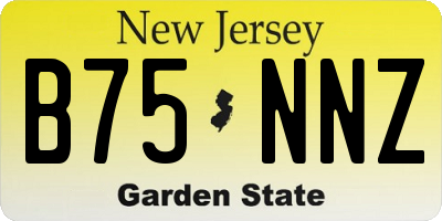 NJ license plate B75NNZ