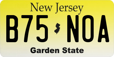 NJ license plate B75NOA
