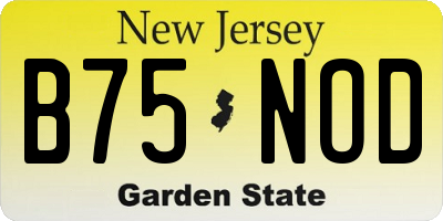 NJ license plate B75NOD
