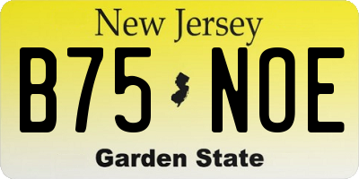 NJ license plate B75NOE