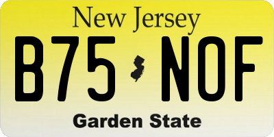 NJ license plate B75NOF