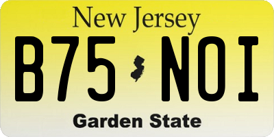 NJ license plate B75NOI
