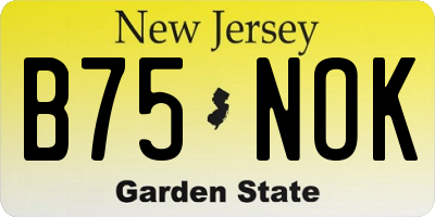 NJ license plate B75NOK