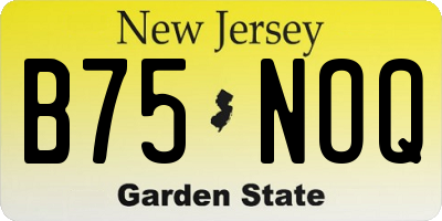NJ license plate B75NOQ