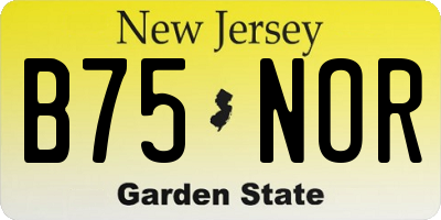 NJ license plate B75NOR