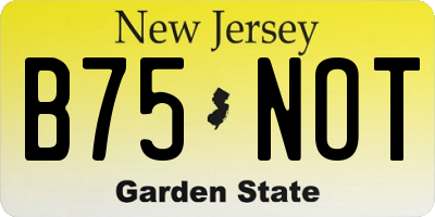 NJ license plate B75NOT