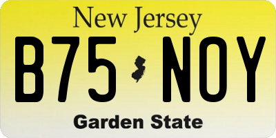 NJ license plate B75NOY