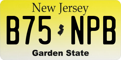 NJ license plate B75NPB