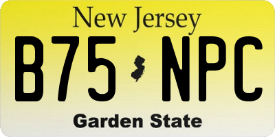NJ license plate B75NPC