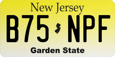 NJ license plate B75NPF