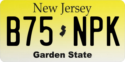 NJ license plate B75NPK