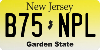 NJ license plate B75NPL