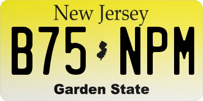NJ license plate B75NPM
