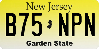 NJ license plate B75NPN
