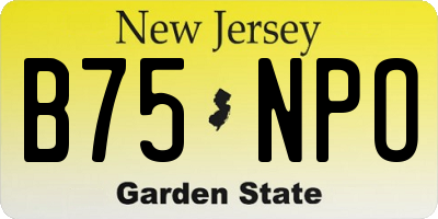 NJ license plate B75NPO
