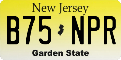 NJ license plate B75NPR