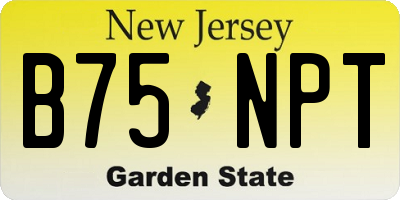NJ license plate B75NPT