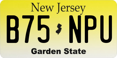NJ license plate B75NPU