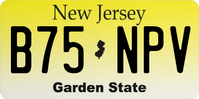 NJ license plate B75NPV