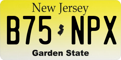 NJ license plate B75NPX