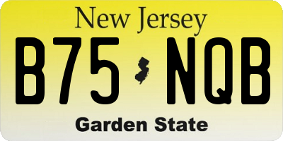 NJ license plate B75NQB