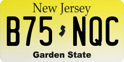 NJ license plate B75NQC