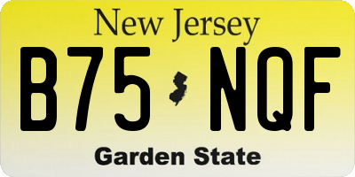 NJ license plate B75NQF