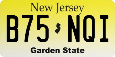 NJ license plate B75NQI