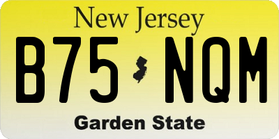 NJ license plate B75NQM