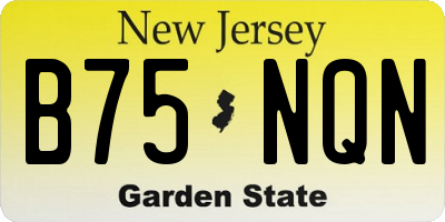 NJ license plate B75NQN