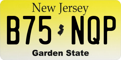 NJ license plate B75NQP