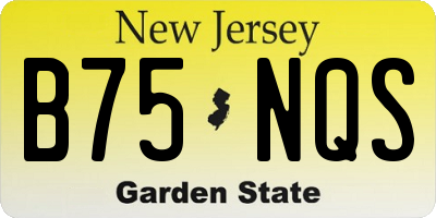NJ license plate B75NQS
