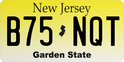 NJ license plate B75NQT